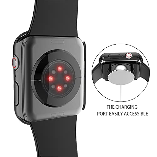 Misxi 2-Pack PC Case & Tempered Glass for Apple Watch