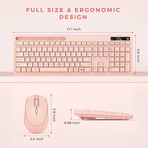 Vivefox Pink Wireless Keyboard and Mouse Combo