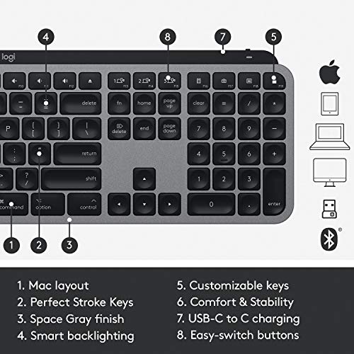 Logitech MX Keys Wireless Keyboard for Mac