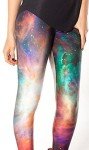 Colorful Galaxy Print Footless Leggings for Girls
