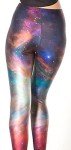 Colorful Galaxy Print Footless Leggings for Girls