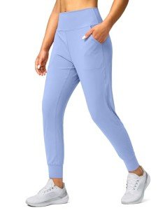 High Waisted Yoga Joggers with Pockets - Cosmic Blue