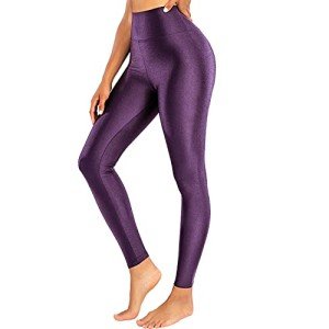High Waisted Shiny Yoga Pants for Women