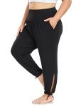 Plus Size Black Yoga Pants with Pockets