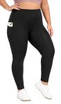Plus Size Yoga Leggings with Pockets – Black
