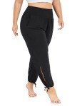 Plus Size Black Yoga Pants with Pockets