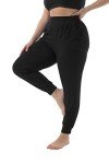 Plus Size Relaxed Stretchy Black Lounge Pants