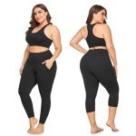 Plus Size High Waisted Leggings with Pockets