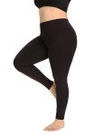 Plus Size Black Modal Full Length Leggings