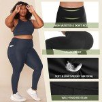 Plus Size High Waisted Leggings with Pockets - 3 Pack
