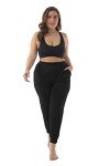 Plus Size Relaxed Stretchy Black Lounge Pants