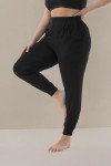 Plus Size Relaxed Stretchy Black Lounge Pants
