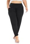Plus Size Black Yoga Pants with Pockets