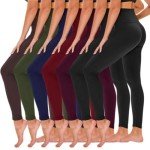 Plus Size High Waisted Leggings with Pockets - 7 Pack