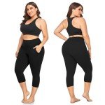 Plus Size Capri Leggings with Pockets - 3 Pack