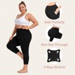 Plus Size Capri Leggings with Pockets - 3 Pack
