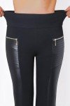 Black Faux Leather Tummy Control Motorcycle Leggings