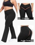Plus Size Flare Leggings for Women - Black