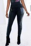 Black Faux Leather Tummy Control Motorcycle Leggings