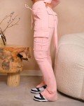 High Waisted Velvet Cargo Leggings for Women
