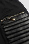 Black Faux Leather Tummy Control Motorcycle Leggings
