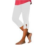 Trendy Plus Size Capri Leggings with Pockets