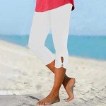 Trendy Plus Size Capri Leggings with Pockets