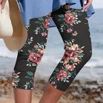 Floral Printed Women's Summer Capri Leggings