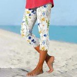 Floral Print Capri Leggings for Women - Summer Style