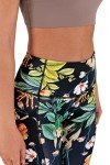 Tropical Flower High-Waisted Yoga Capris with Pocket