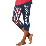 Patriotic High Waist Capri Leggings for Women