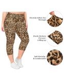 Plus Size Capri Leopard Print Leggings for Women