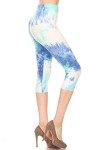 High-Waisted Tie Dye Capri Leggings for Women