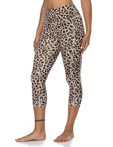 Colorfulkoala Women's High Waisted Leopard Yoga Capris