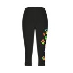 Cute Paws Capri Leggings for Women - High Waisted