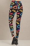 Valentine Hearts Print High Waisted Capri Leggings