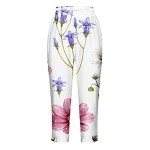Floral Print Mom Capri Leggings with Pockets
