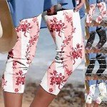 Floral Print Mom Capri Leggings with Pockets