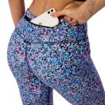 Kenntrice Glitter Printed Capri Yoga Pants with Pockets