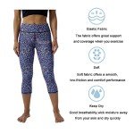Kenntrice Glitter Printed Capri Yoga Pants with Pockets