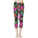 Tropical Flowers High Waist Women's Workout Leggings