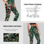 High-Waisted Floral Workout Leggings with Pockets
