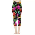 Tropical Flowers High Waist Women's Workout Leggings