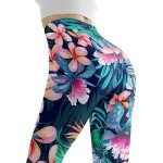Irisjudy Plus Size Tropical Floral High Waist Leggings