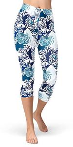 Sissycos Women's Cropped Capri Leggings - Underwater Prints