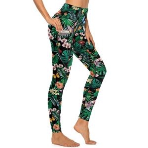 High-Waisted Floral Workout Leggings with Pockets