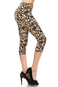 High Waisted Plaid & Wild Print Capri Leggings