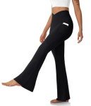 DLOODA Women's High Waisted Flare Leggings with Pockets