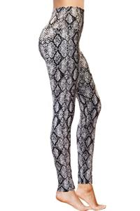 Cozy Plus Size Snake Print Leggings for Women