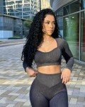 Women’s Seamless Ribbed Workout Set - Black